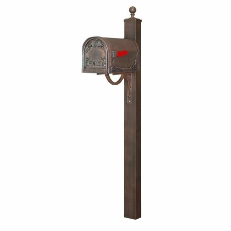 SPECIAL LITE Floral Curbside with Springfield Mailbox Post, Copper SCF-1003_SPK-710-CP